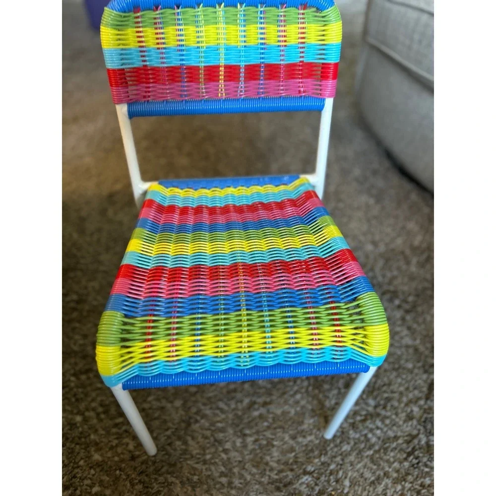 Vintage ikea Kids Rainbow Woven Plastic Chair Excellent Condition 2 available